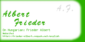 albert frieder business card